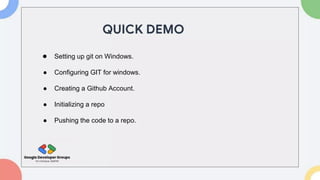 Git GitHub session PPT by GDG on Campus GLBAJAJ | PPTX