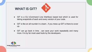 Git GitHub session PPT by GDG on Campus GLBAJAJ | PPTX