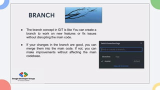 Git GitHub session PPT by GDG on Campus GLBAJAJ | PPTX