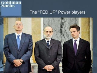 Net revenues for Goldman’s Mortgage Department of $1.2 billion.    Lloyd Blankfein  (CEO and Chairman)    “We didn't have a massive short against the housing market, and we certainly did not bet against our clients. Rather, we believe that we managed our risk as our shareholders and our regulators would expect," Blankfein said in his opening statement.        The Power Player