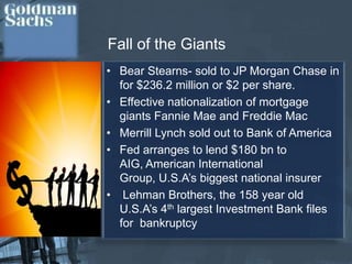 The “Fabulous Fab”SenateEmails between Tourre and his girlfriend suggesting that he was fully aware that the complex financial packages he helped create would collapse GS paid a  $550m fine for sale of Abacus