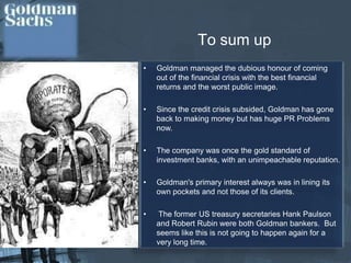 US Government – Oligarchy?FANNIE AND FREDDIE  FED TAKEOVERLEHMAN  BROS. NOT BAILED OUT-FAILED     MERRILL LYNCH-      JOHN THAINHENRY PAULSONBIGGEST PAYOUT 12.9Bn DOLLARTIMOTHY  GIETHNERAIG $180BnBUBBLE WEBNEEL KASHKARICHANGE TO BANK HOLDING CO.TARP, FDIC MONEY, FED DISCOUNT WINDOW 1 year waiverTIMOTHY GEITHNERSTEPHEN FRIEDMANCONFLICT OF INTEREST