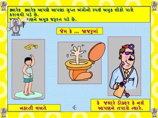 ક્યારેક  ક્યારેક આપણે આપણા ગુપ્ત અંગોનો સ્પર્શ અમુક લોકો પાસે કરાવવો પડે છે . જયારે આપણને અમુક જરૂરત પડે છે . નહાતી વખતે     જેમ કે  ...    જાજરુમાં   કે  જયારે ડોક્ટર કે નર્સ આપણને તપાસે ત્યારે . 