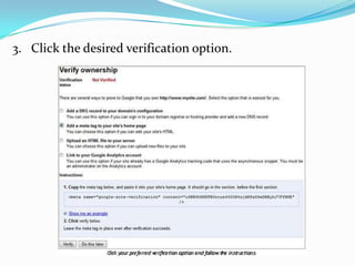 3. Click the desired verification option.
 