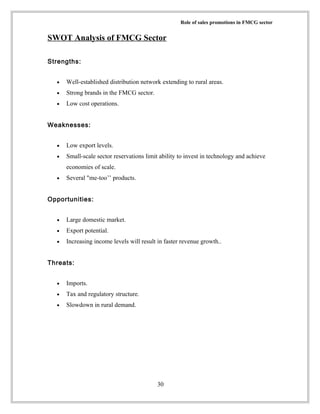 ROLE OF SALES PROMOTION ON FMCG | DOC