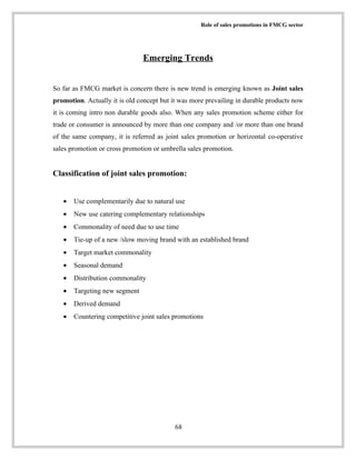 ROLE OF SALES PROMOTION ON FMCG | DOC