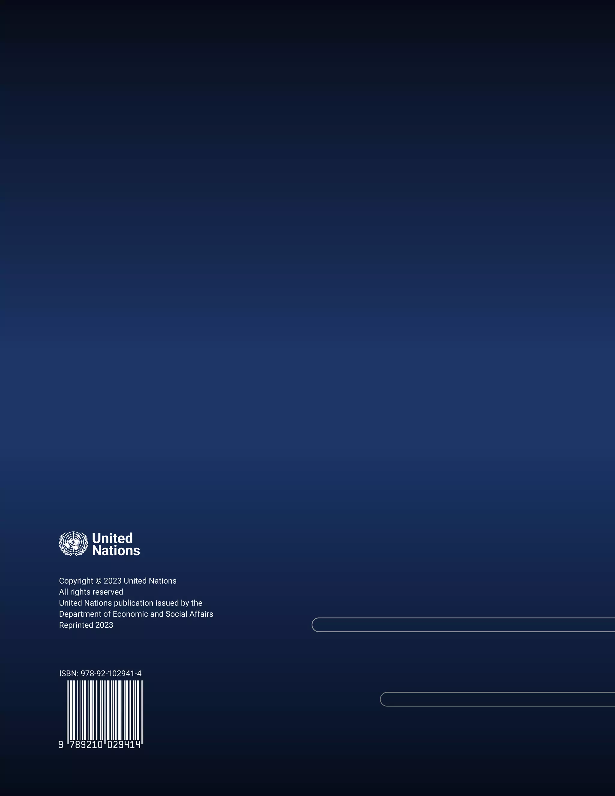 CHAPTER
2
Introduction:
The importance of
sustainable transport
for the 2030 Agenda
and the Paris Agreement
Copyright © 2023 United Nations
All rights reserved
United Nations publication issued by the
Department of Economic and Social Affairs
Reprinted 2023
ISBN: 978-92-102941-4
 