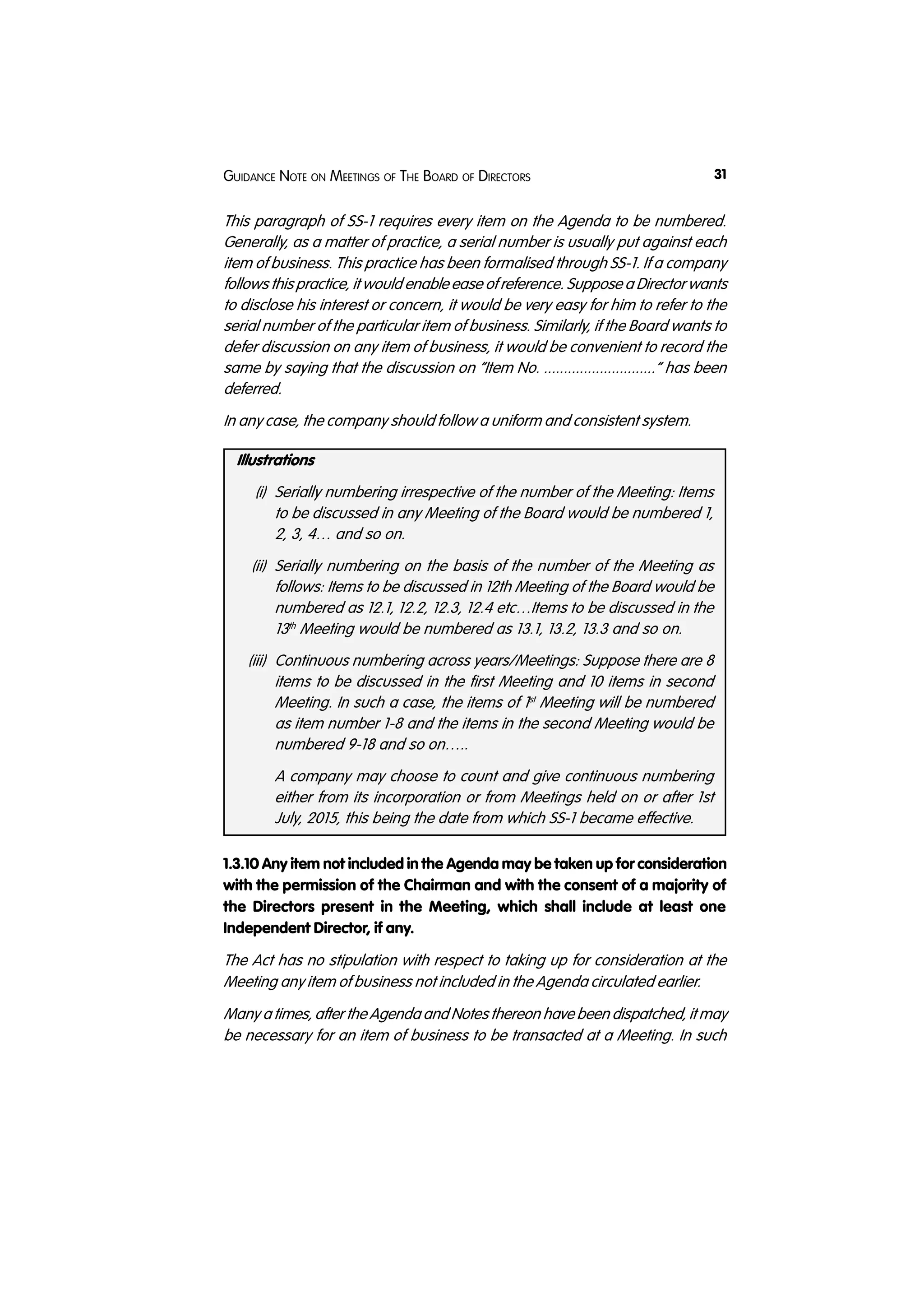 Final guidance note on meeting of the board of directors by ICSI | PDF