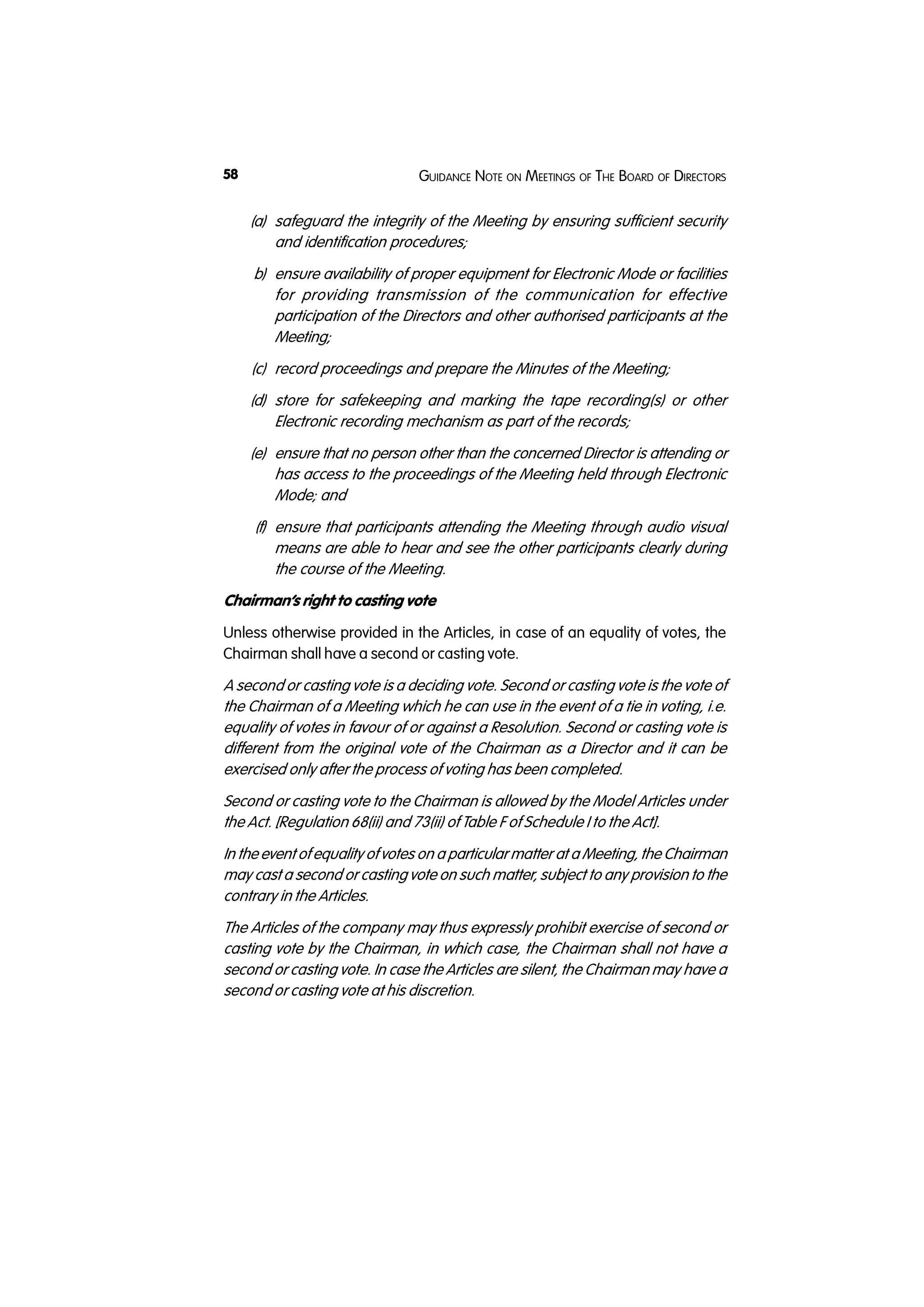 Final guidance note on meeting of the board of directors by ICSI | PDF