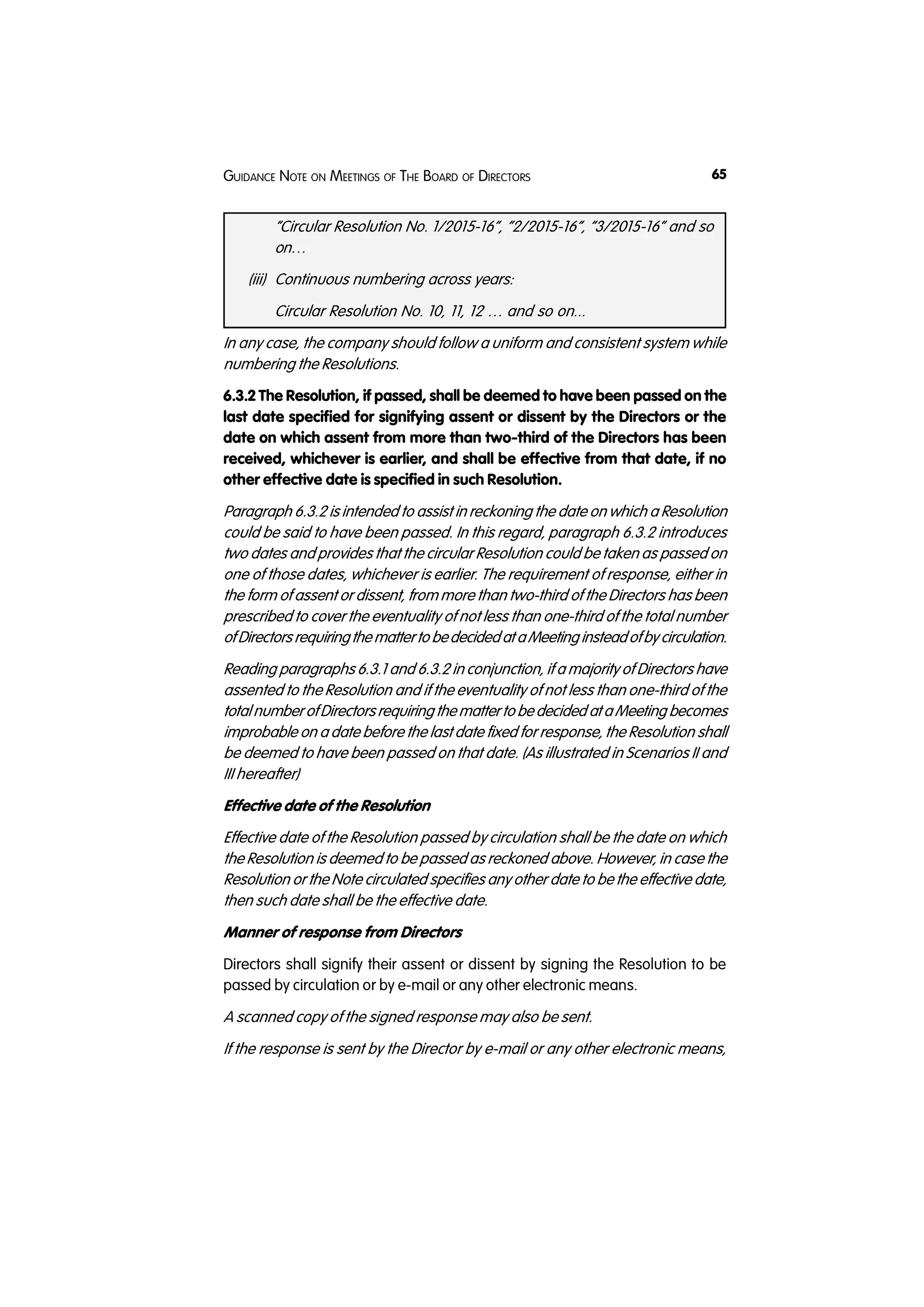 Final guidance note on meeting of the board of directors by ICSI | PDF