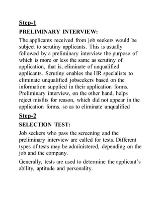 HRM Assignment on recruitment and hiring and selection process | DOCX