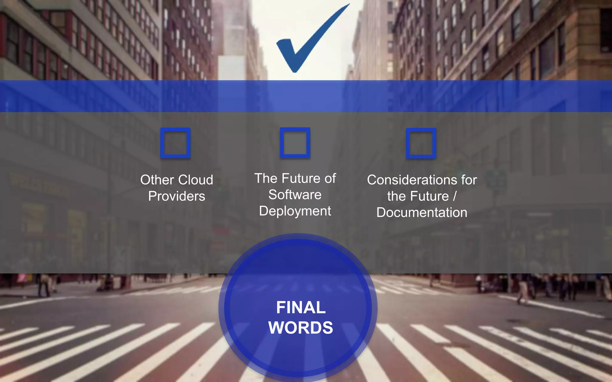 HUBCITYMEDIACopyright © 2018 HUBCITYMEDIA. All rights reserved.
Other Cloud
Providers
The Future of
Software
Deployment
Considerations for
the Future /
Documentation
FINAL
WORDS
 