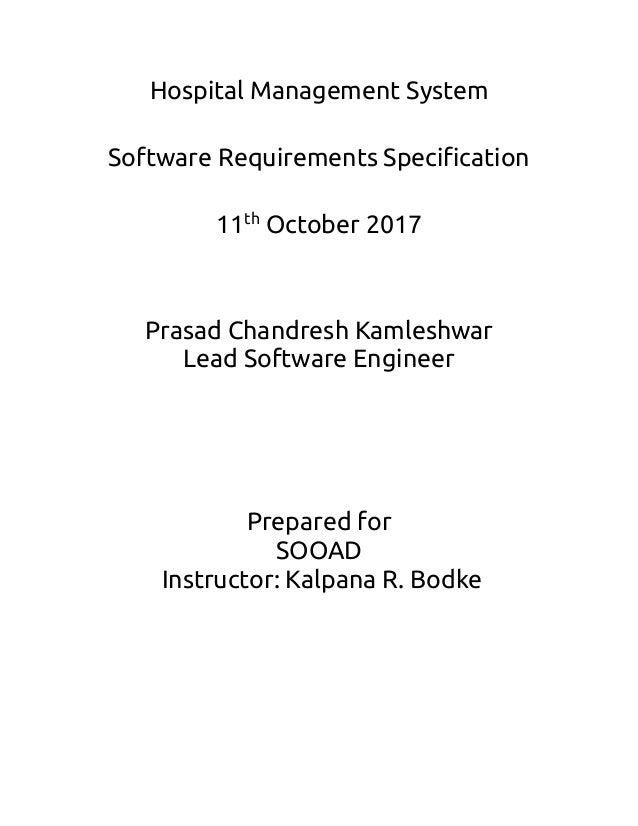Hospital Management System Srs