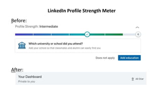 LinkedIn Profile Strength Meter
Before:
After:
 