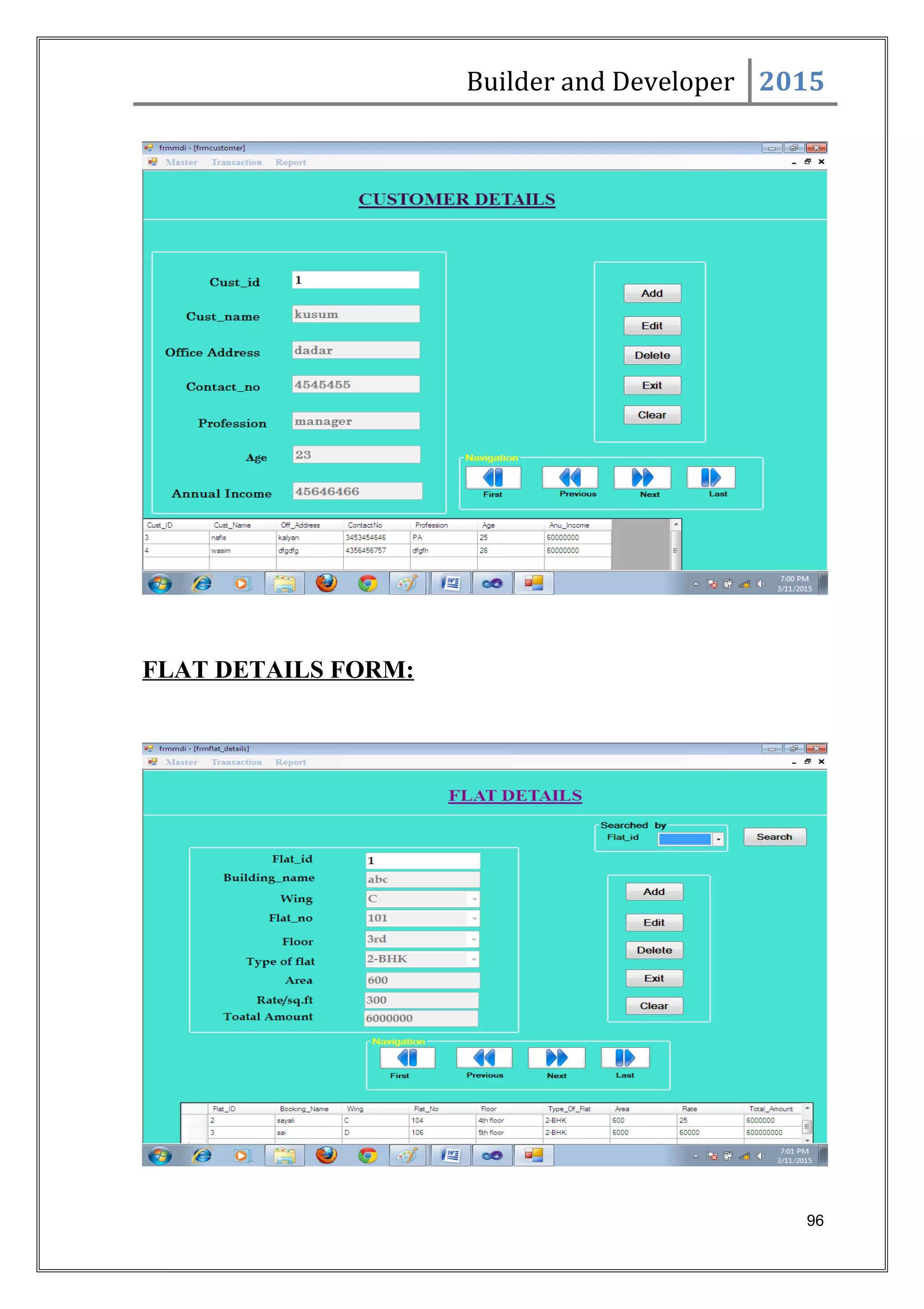Builder and Developer 2015
FLAT DETAILS FORM:
96
 