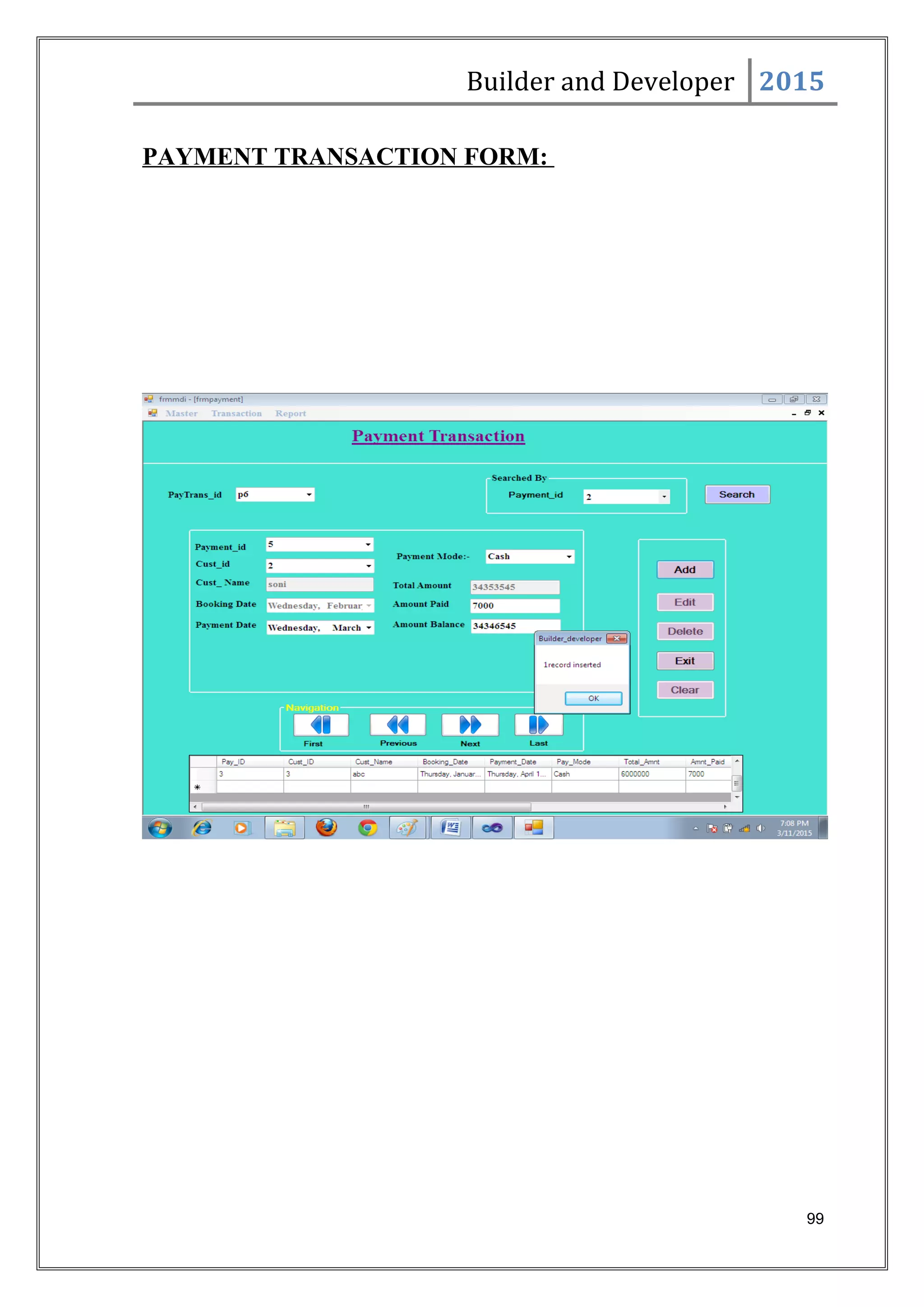 Builder and Developer 2015
PAYMENT TRANSACTION FORM:
99
 