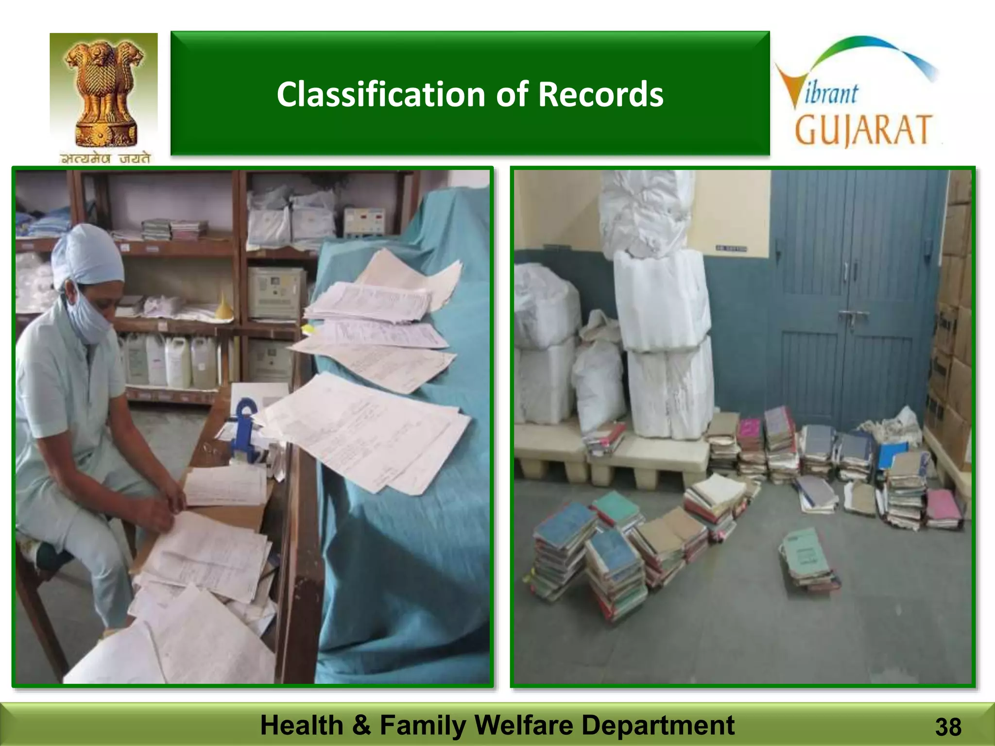 Health & Family Welfare Department 38
Classification of Records
 