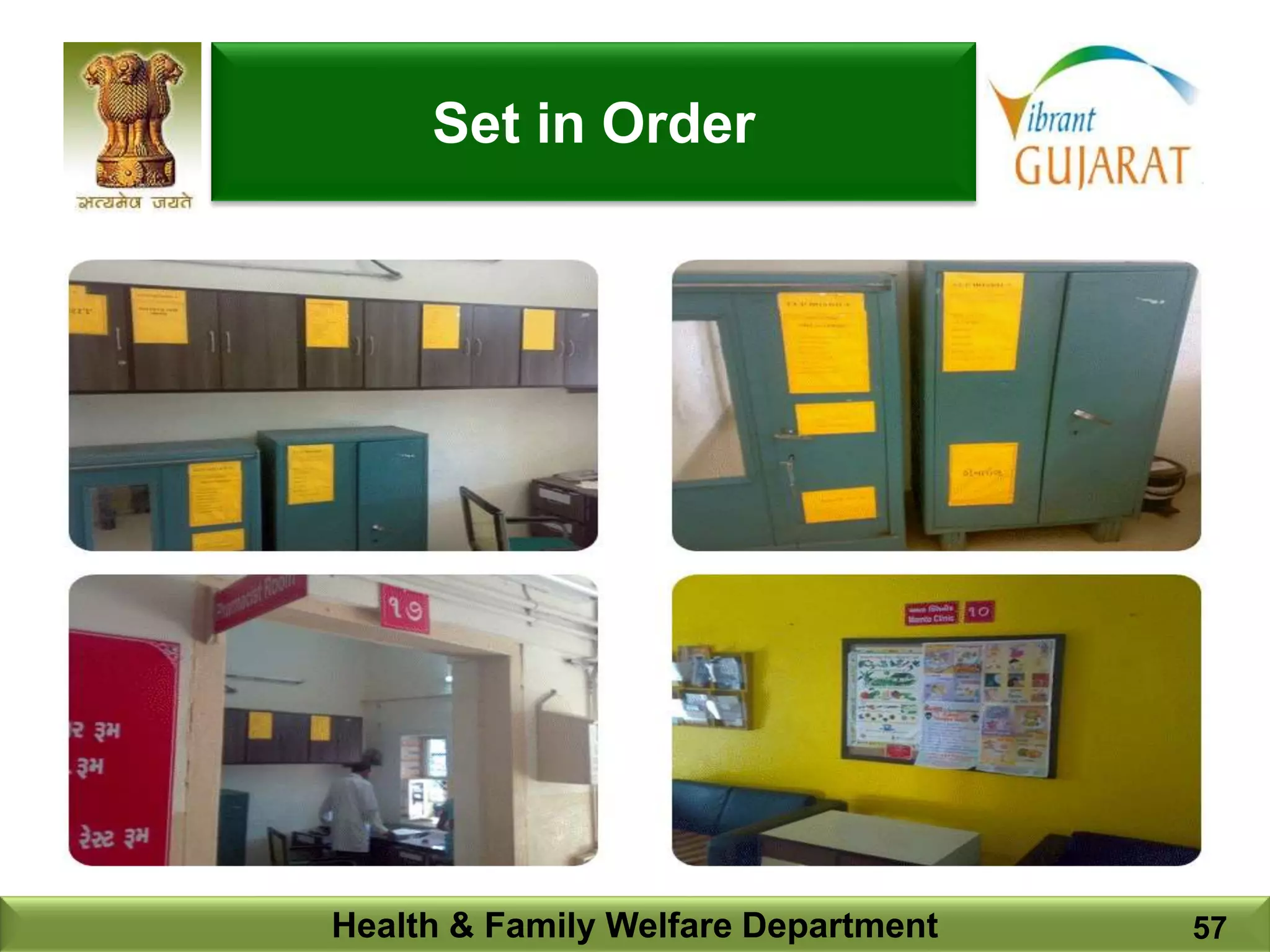 Health & Family Welfare Department 57
Set in Order
 