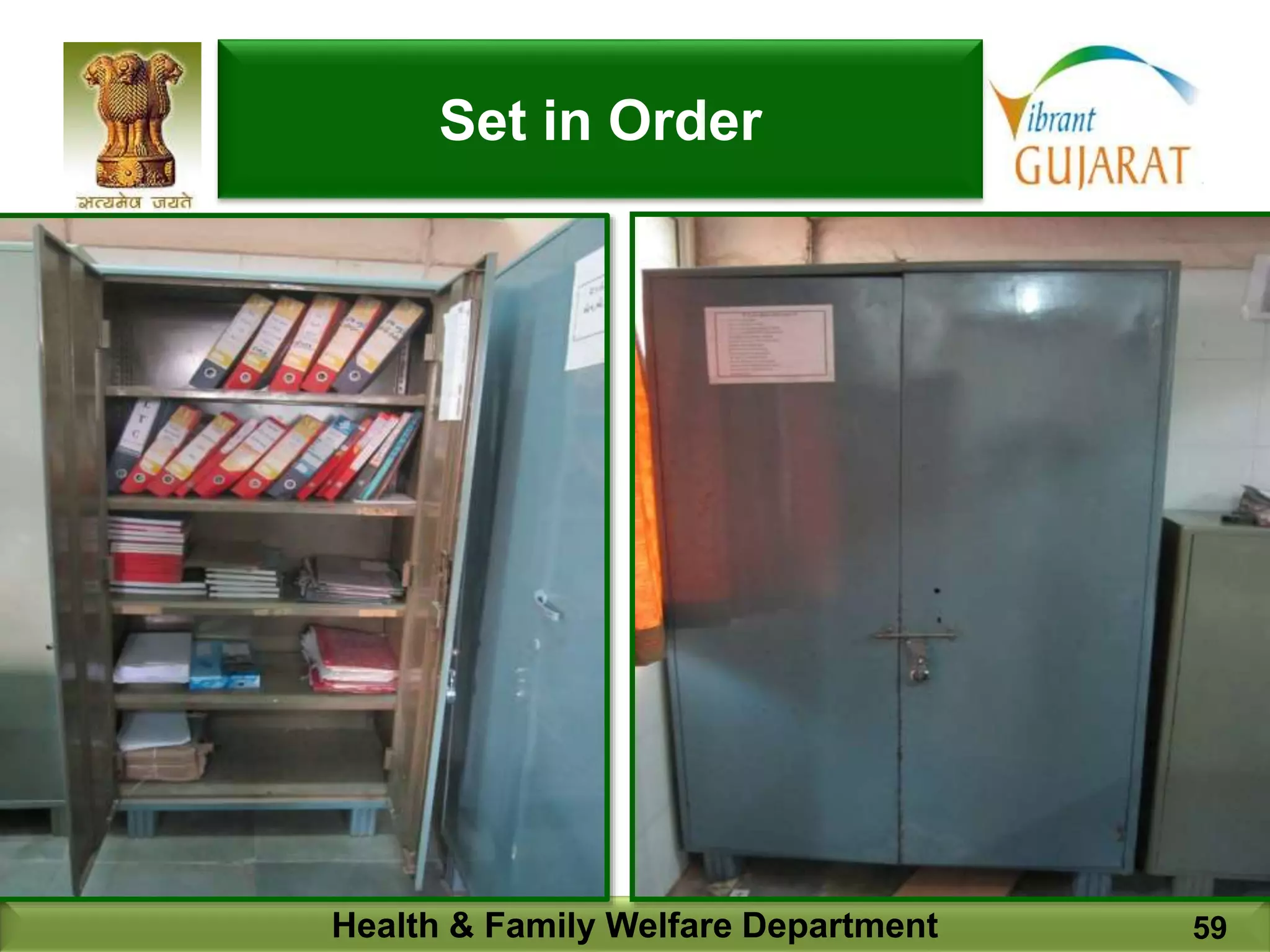 Health & Family Welfare Department 59
Set in Order
 