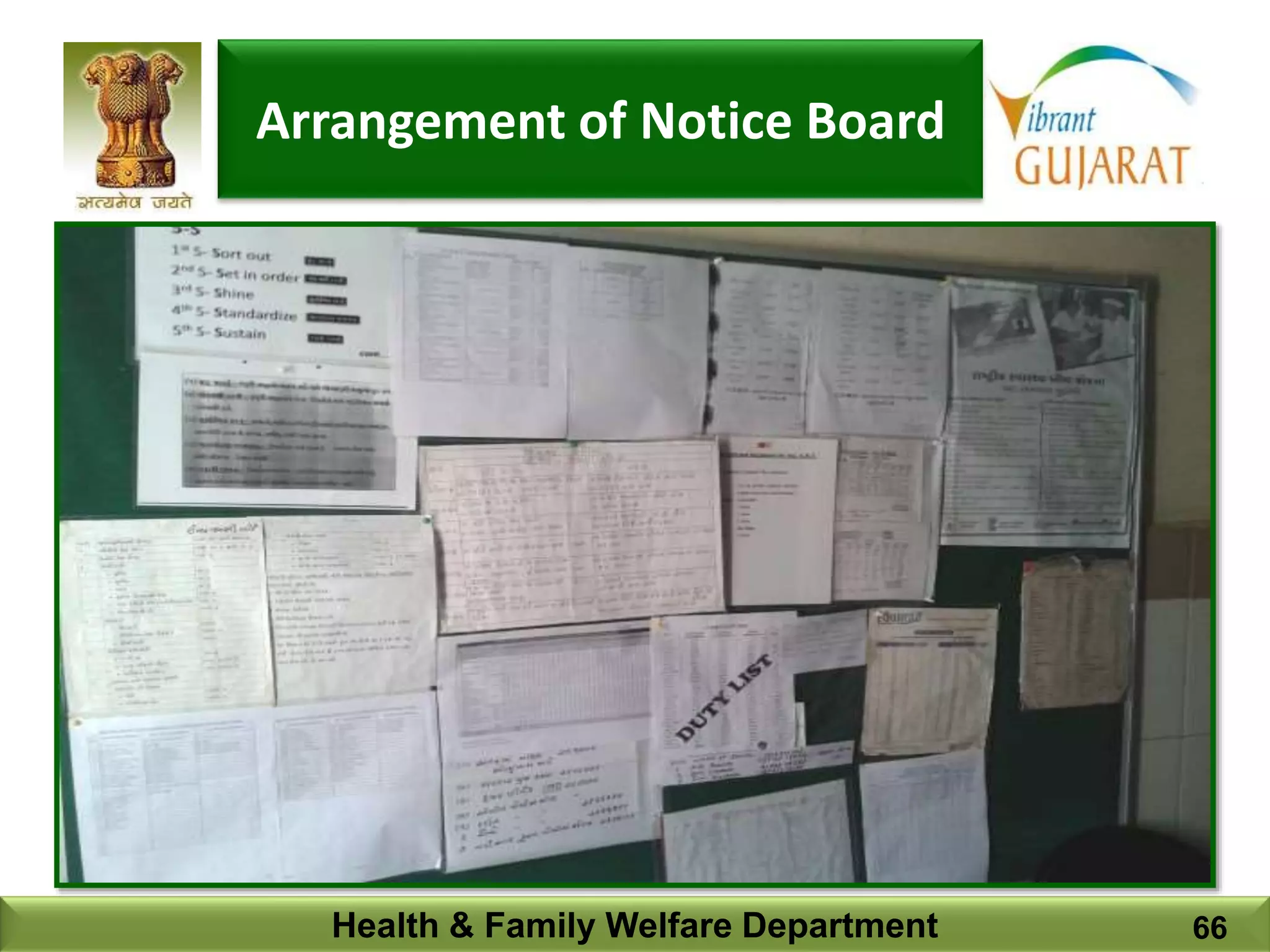 Health & Family Welfare Department 66
Arrangement of Notice Board
 