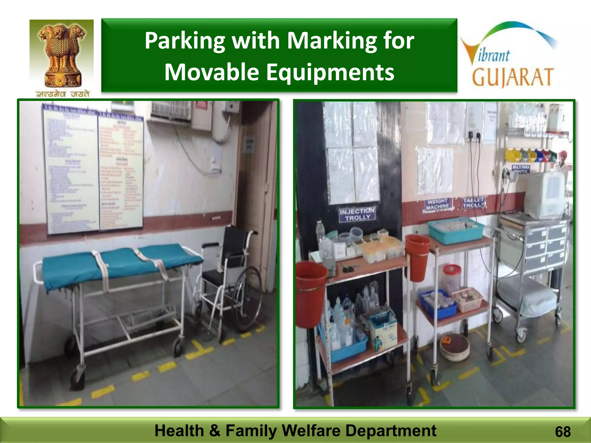 Health & Family Welfare Department 68
Parking with Marking for
Movable Equipments
 