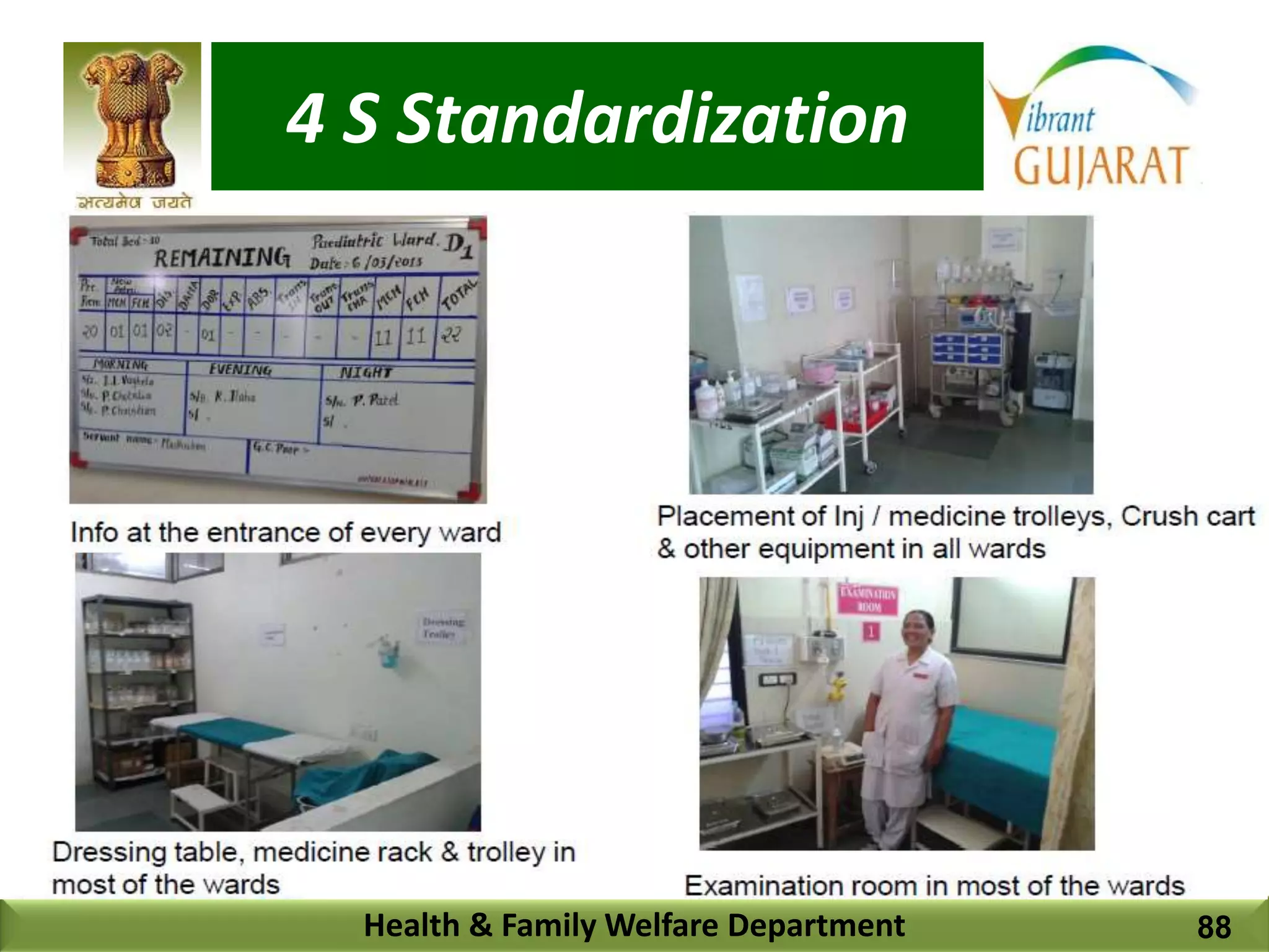 4 S Standardization
Health & Family Welfare Department 88
 