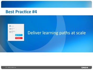37 | ©2015 ON24, Inc.
Best	
  Prac0ce	
  #4	
  
Deliver	
  learning	
  paths	
  at	
  scale	
  
 