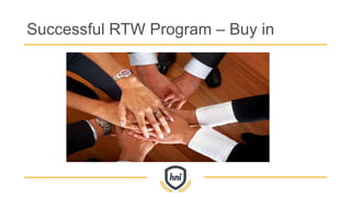 Successful RTW Program – Buy in
 