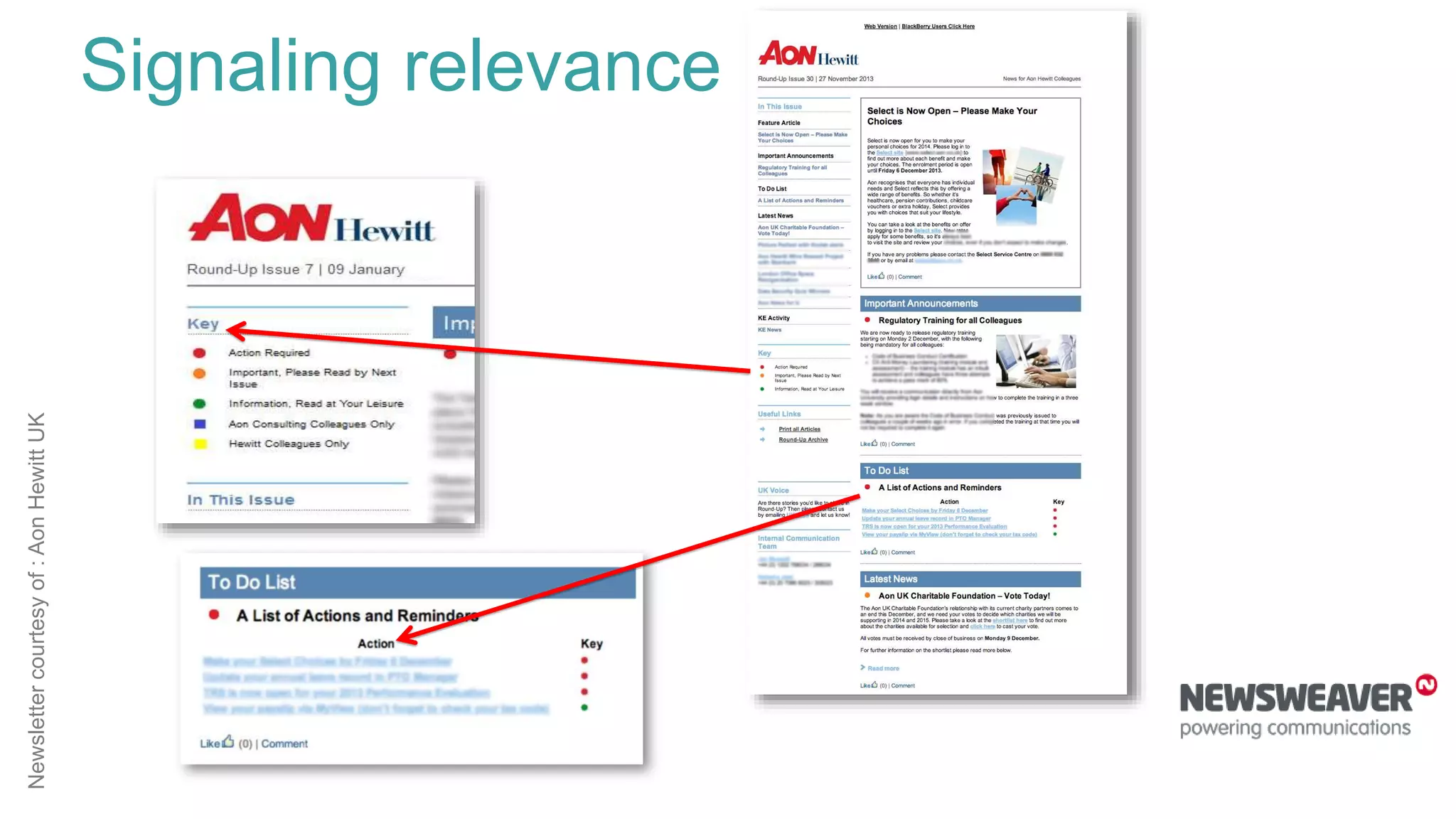 Newslettercourtesyof:AonHewittUK
Signaling relevance
 