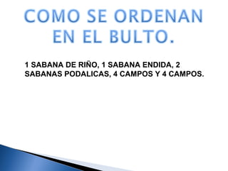 1 SABANA DE RIÑO, 1 SABANA ENDIDA, 2
SABANAS PODALICAS, 4 CAMPOS Y 4 CAMPOS.
 
