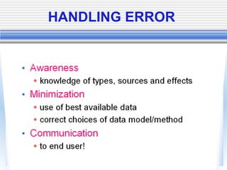 HANDLING ERROR
 
