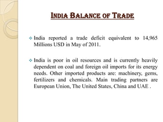 The ASEAN–China Free Trade Area, launched on January 1, 2010, is the largest regional emerging market in the world.INDIA:       India ranks among the well known emerging markets in the global economic scenario. Since the economic liberalization policies were undertaken in the 1990s, emerging market India has really prospered which has helped to boost the Indian economy to a great extent.