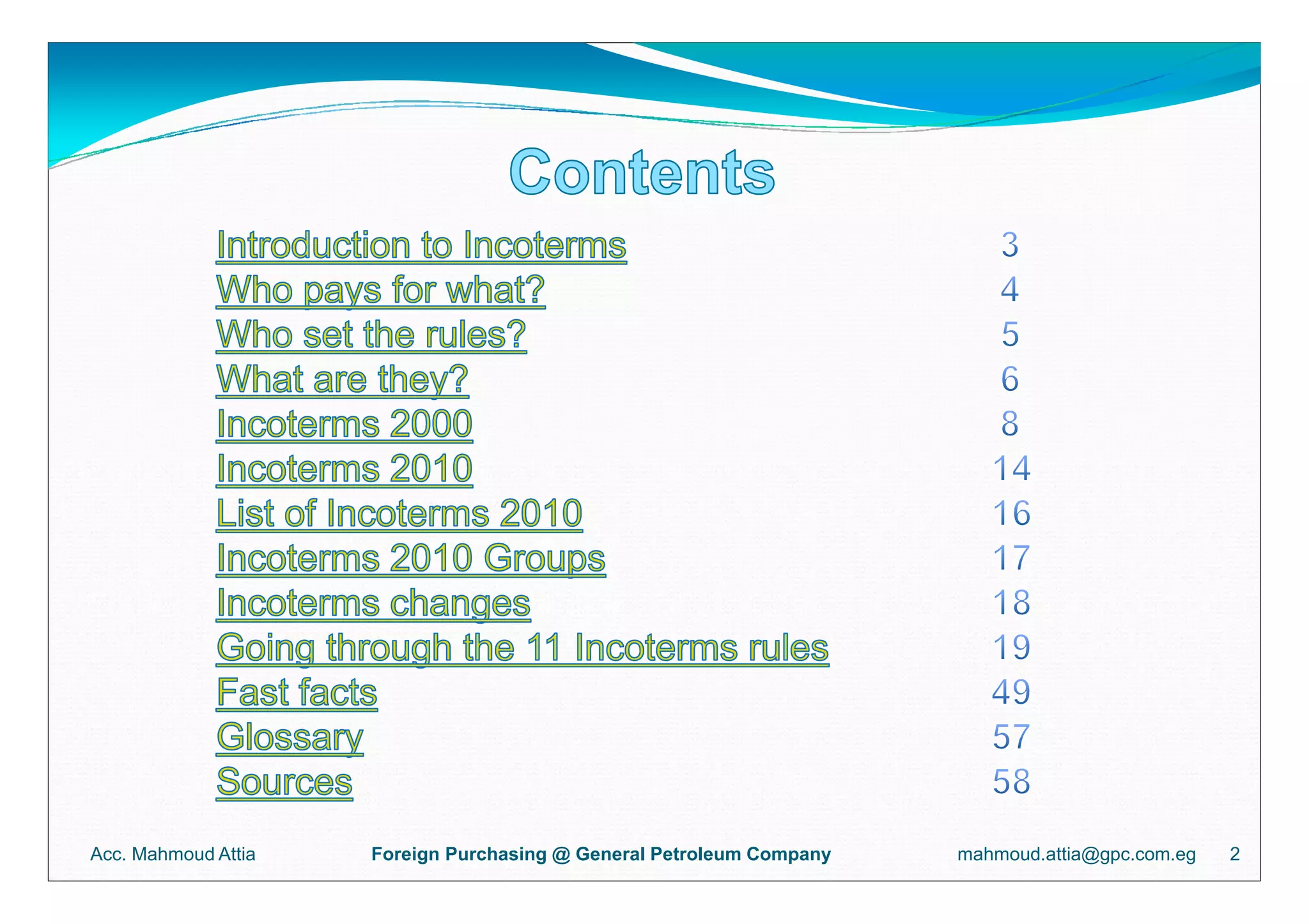 Incoterms - Presented by Mahmoud Attia | PPT