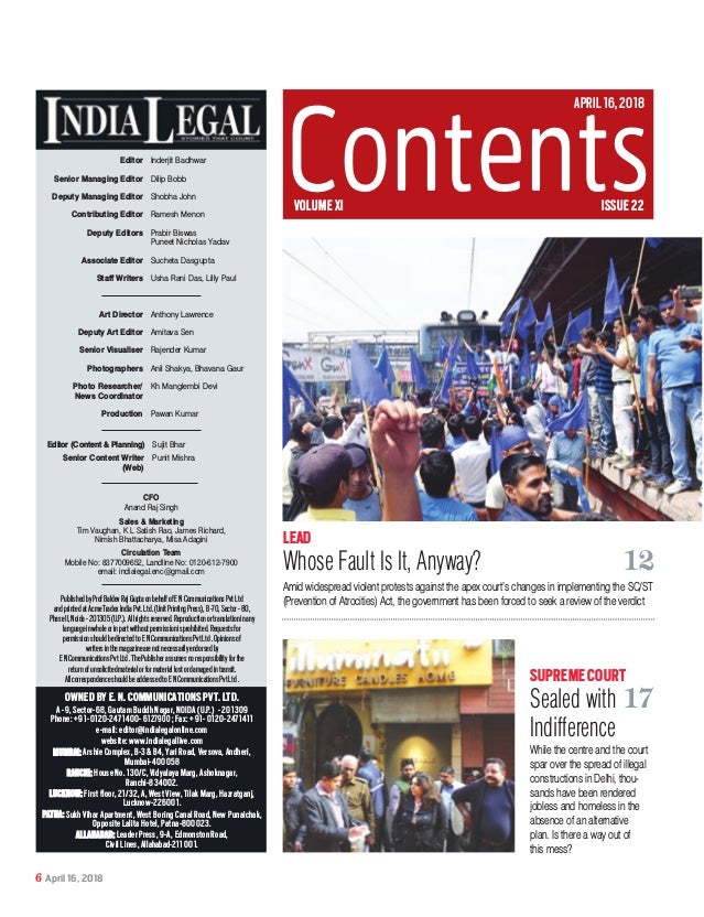India Legal 16 April 2018 - 