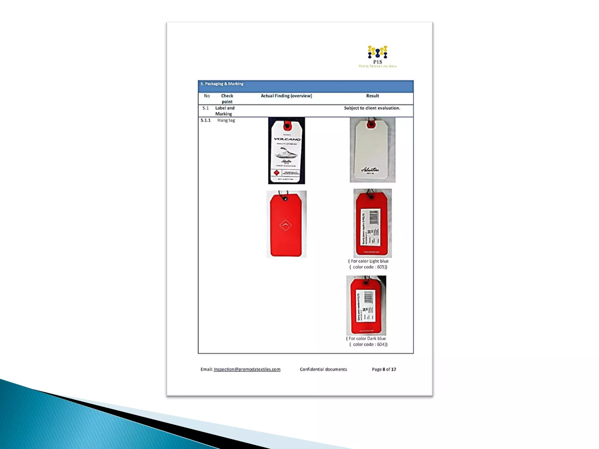 Steps of final inspection and Report generation. 