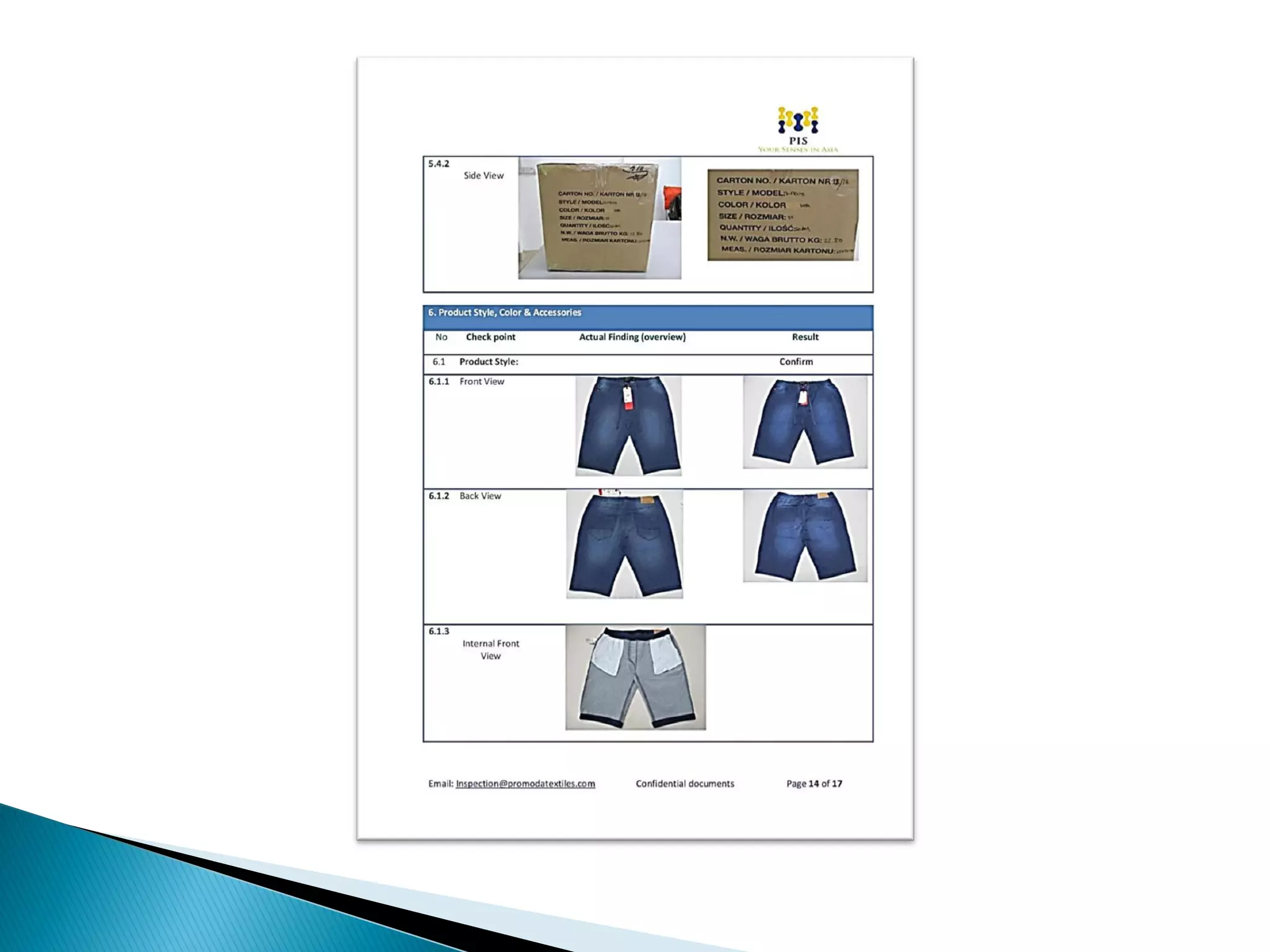 Steps of final inspection and Report generation. 