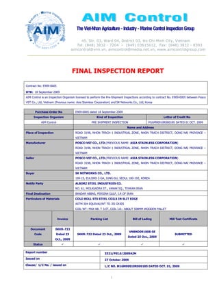 Pre Shipment Inpection | PDF