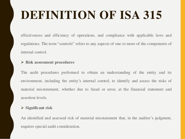 International Standard On Auditing 315