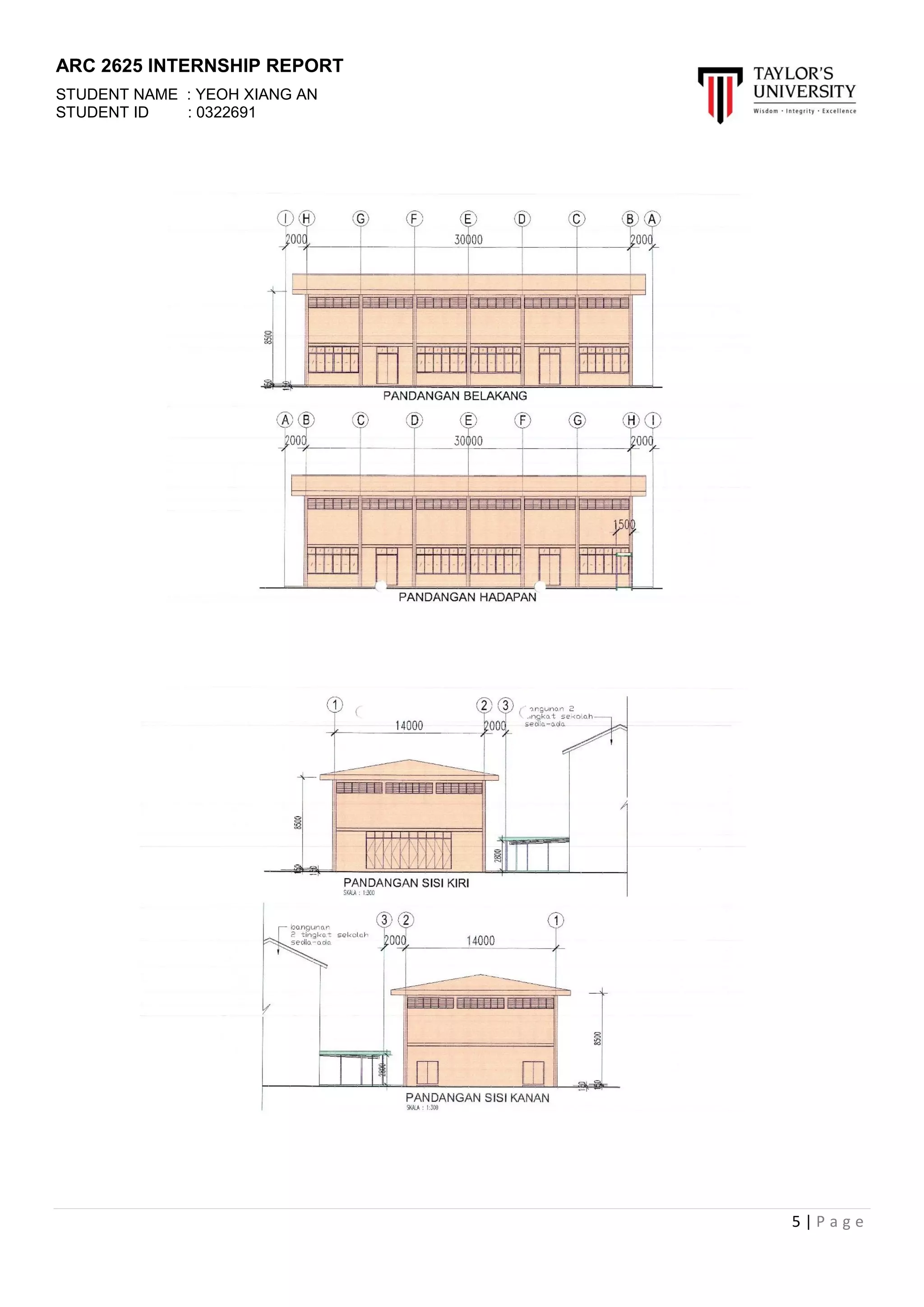 ARC 2625 INTERNSHIP REPORT
STUDENT NAME : YEOH XIANG AN
STUDENT ID : 0322691
5 | P a g e
 