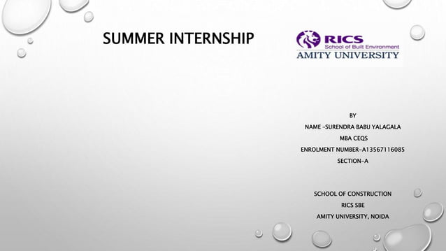 summer internship ppt | PPT