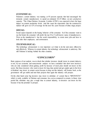 industrial analysis of Pakistan cement industry | DOCX