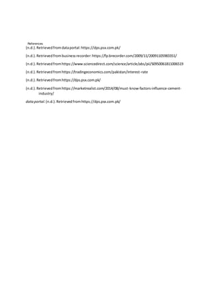 industrial analysis of Pakistan cement industry | DOCX