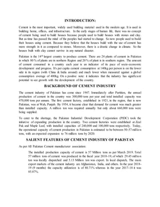 industrial analysis of Pakistan cement industry | DOCX