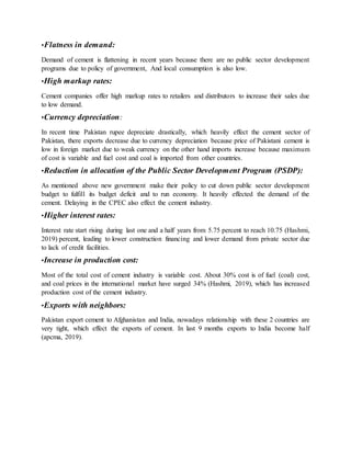 industrial analysis of Pakistan cement industry | DOCX