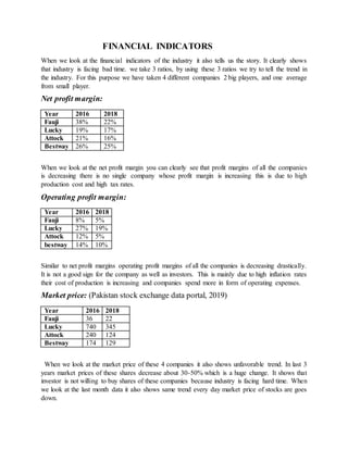 industrial analysis of Pakistan cement industry | DOCX