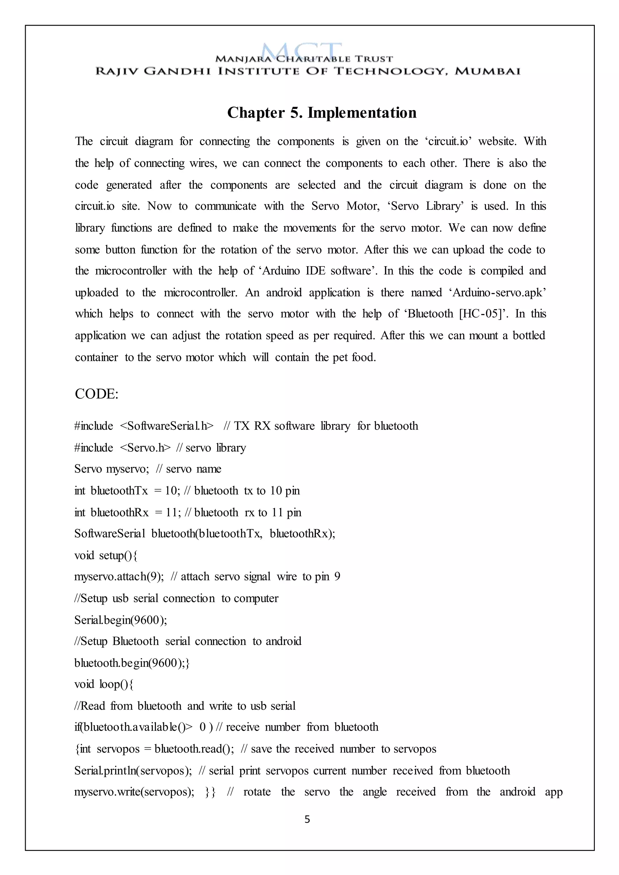 iot pet feeder report