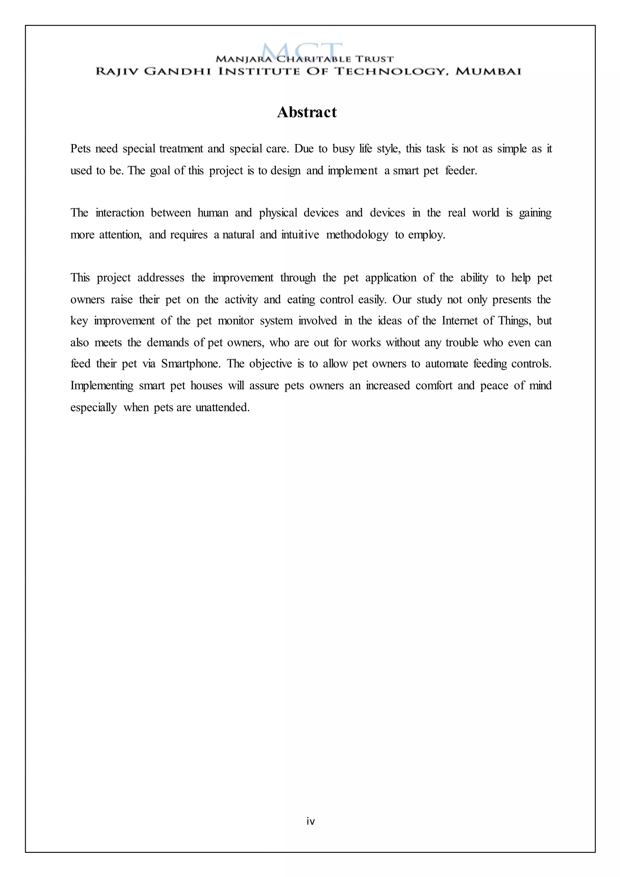 iot pet feeder report