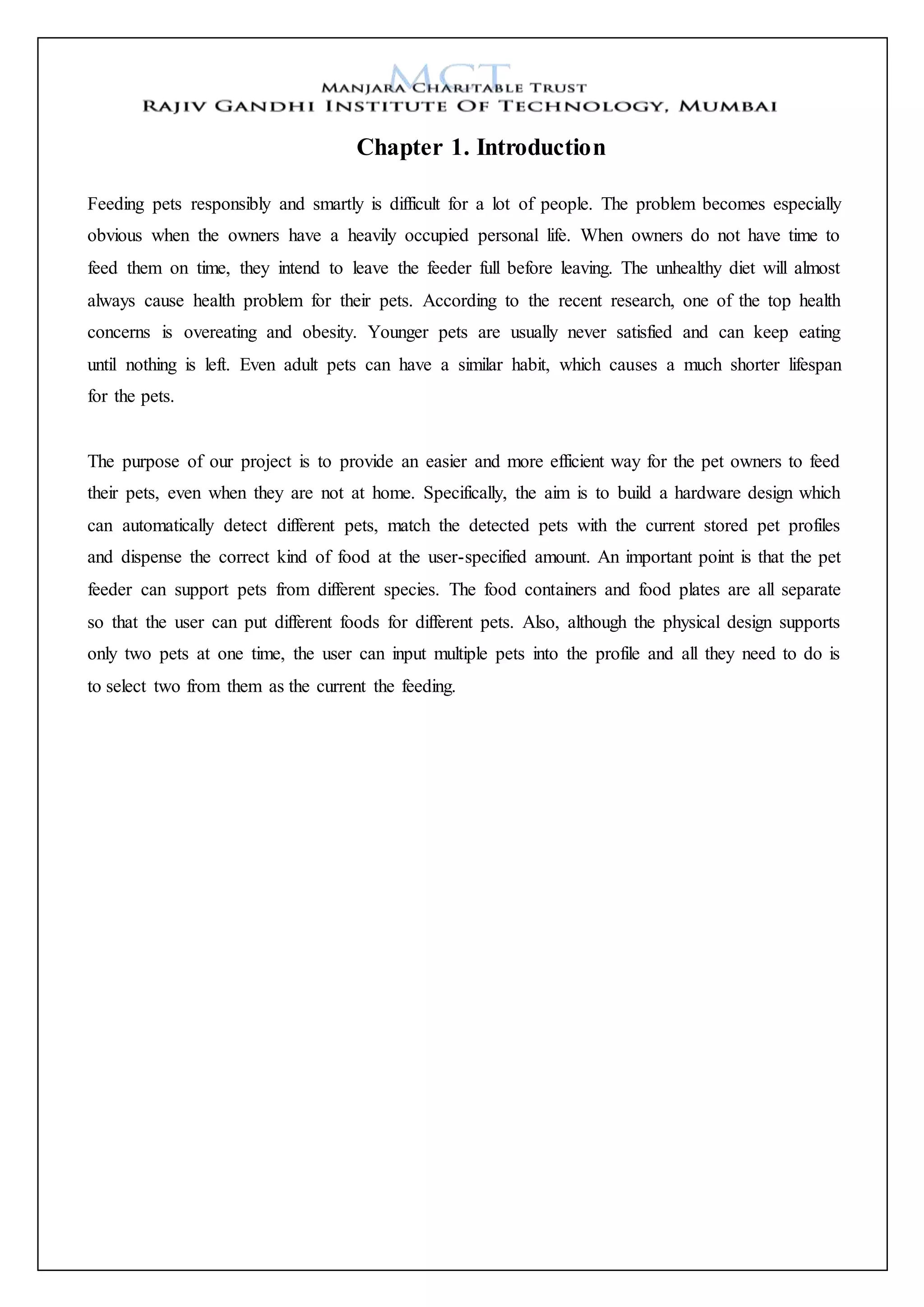 iot pet feeder report