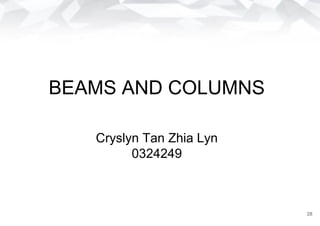 BEAMS AND COLUMNS
Cryslyn Tan Zhia Lyn
0324249
28
 