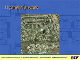 Hybrid Network Context Sensitive Solutions in Designing Major Urban Thoroughfares for Walkable Communities 